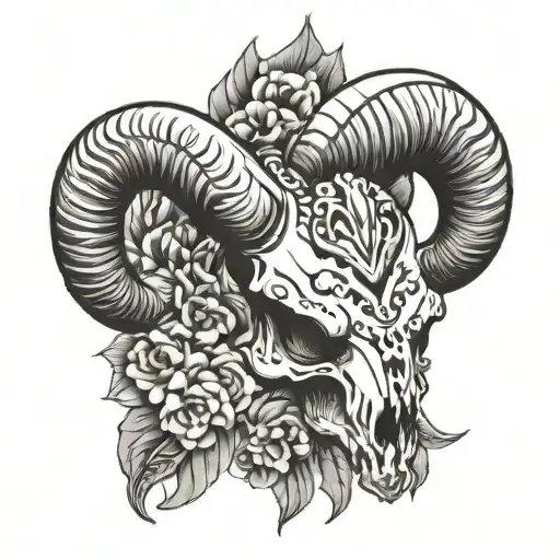 Ram Skull Chicano Style