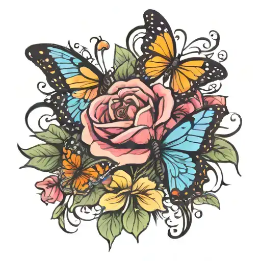Flower And Butterfly