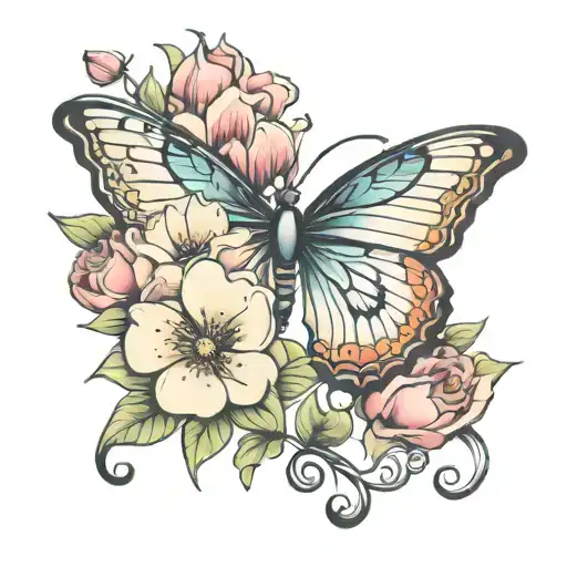 Flower And Butterfly