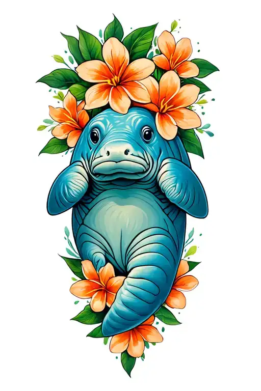 Manatee And Orange Blossoms