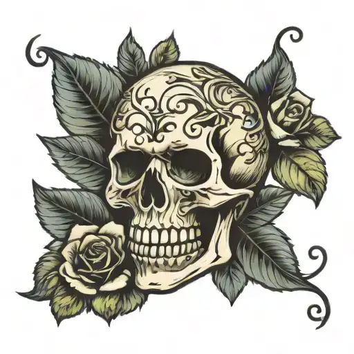 Music Sheet Skull Rose