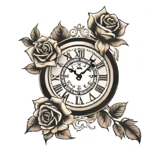 Clock And Roses