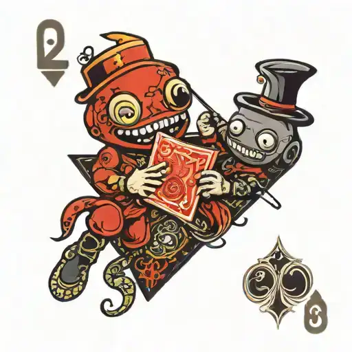 Two Sackboys Playing Cards