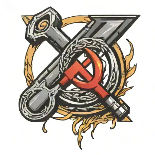 Hammer And Sickle Representing The Strength