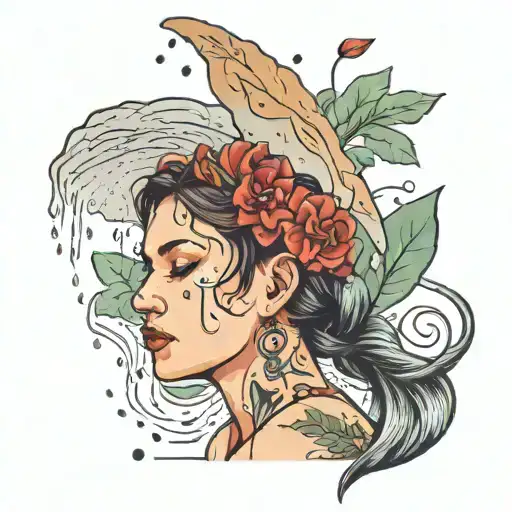 Woman Being Rained On