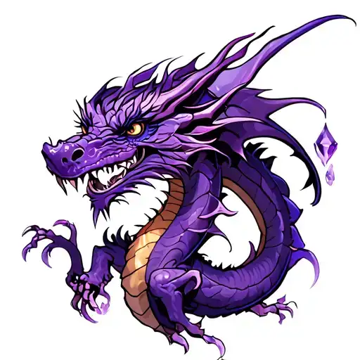 Purple Dragon With Amethyst