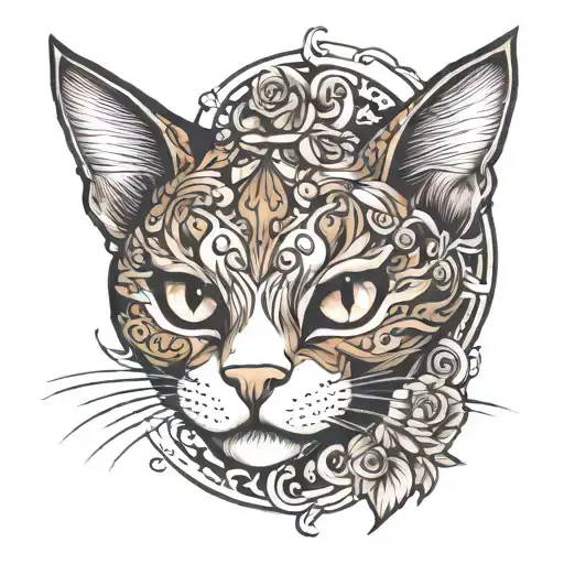 A Toxyc Cat Tatto Design