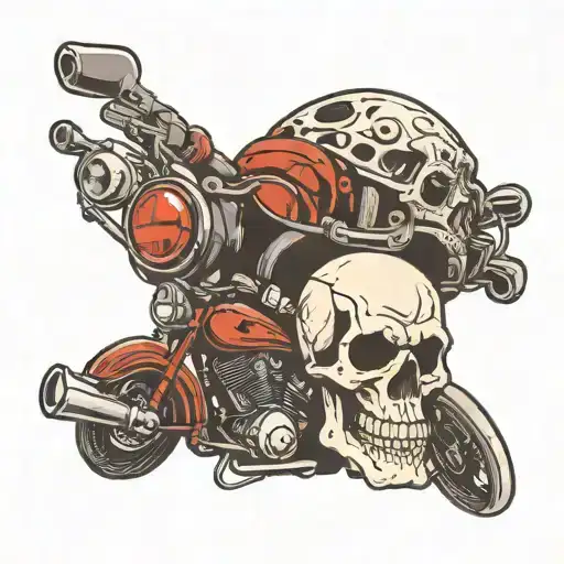 Skull And Motorbike
