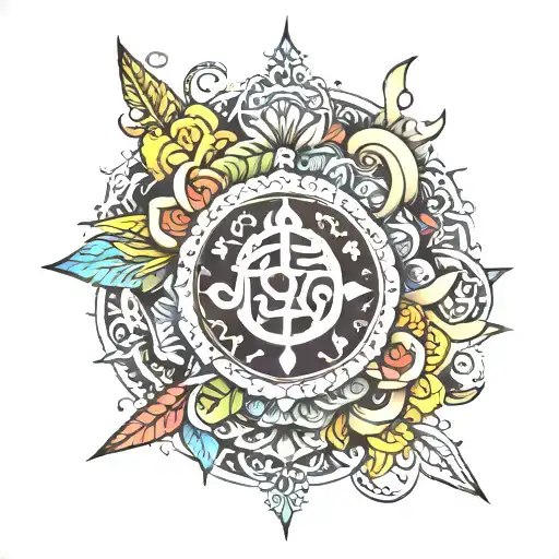 Arm Band Tattoo Showcasing Sanskrit Words Written