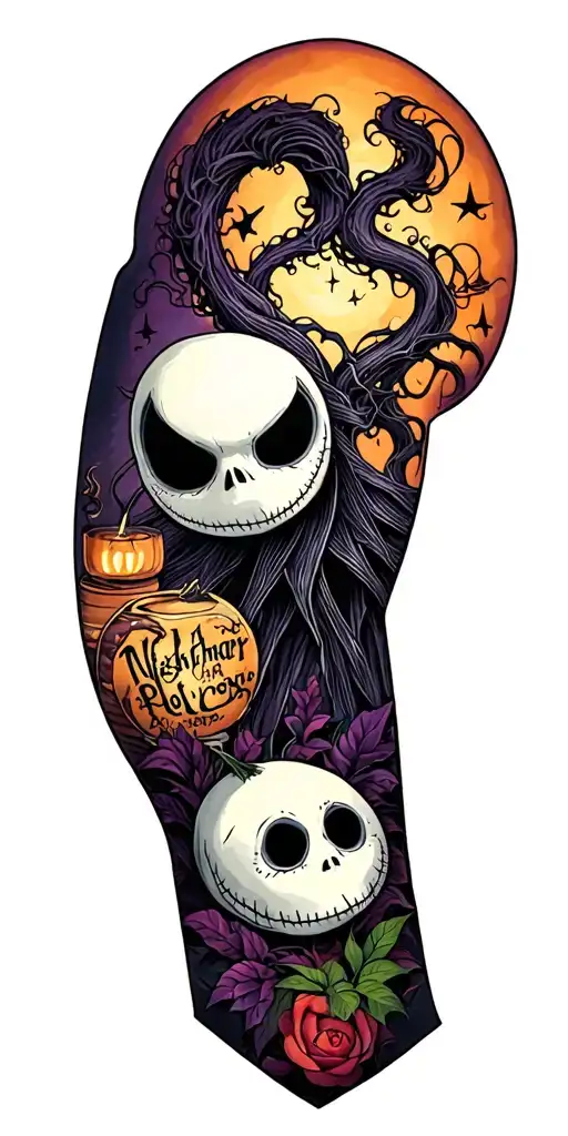 Nightmare Before Christmas And Hocus Pocus Theme Sleeve