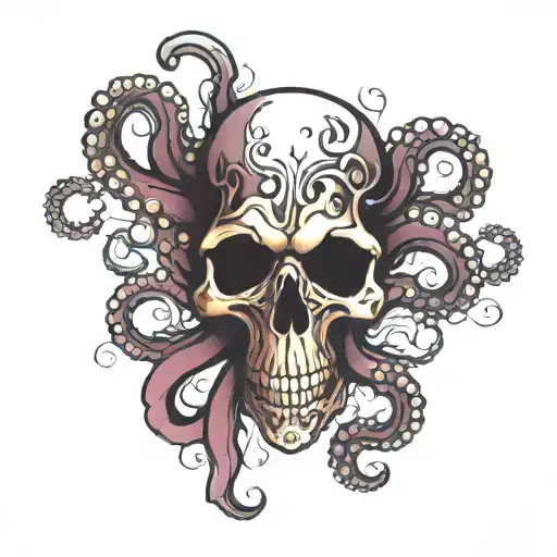 Octopus And Skull And Smoke