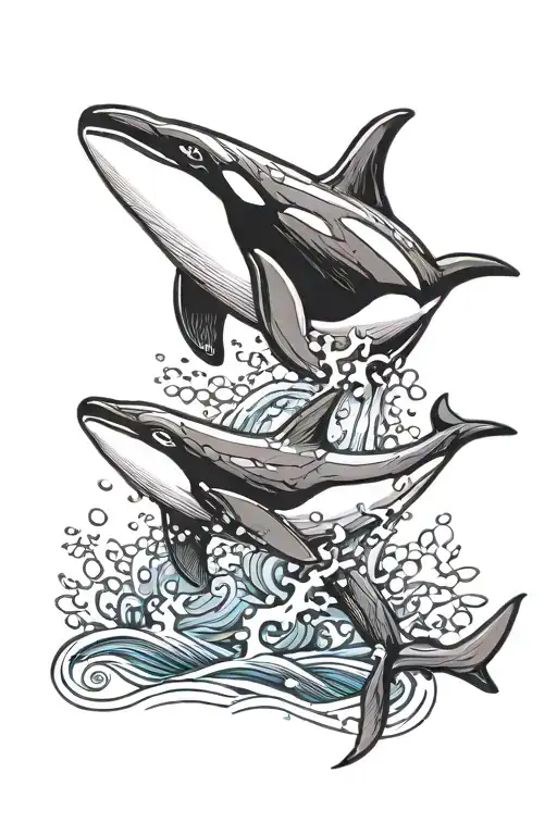 Ballena Orca Swimming