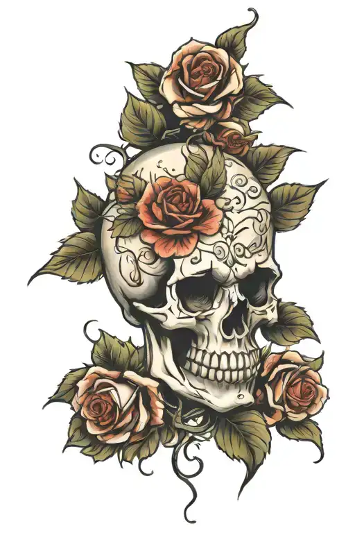 Skull And Roses Growing