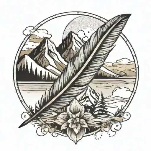 Feather And Mountains