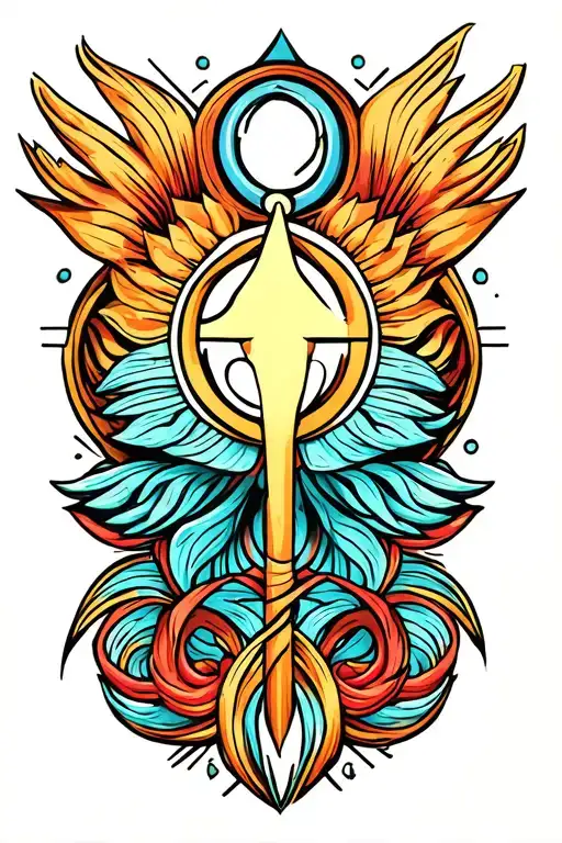 Spiritual Symbol Merging Religion Symbols In One