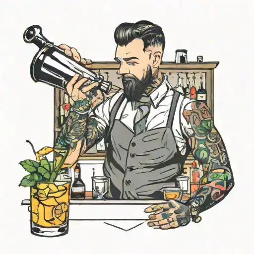 Matthew Short Hair Bartender Mixing Cocktails