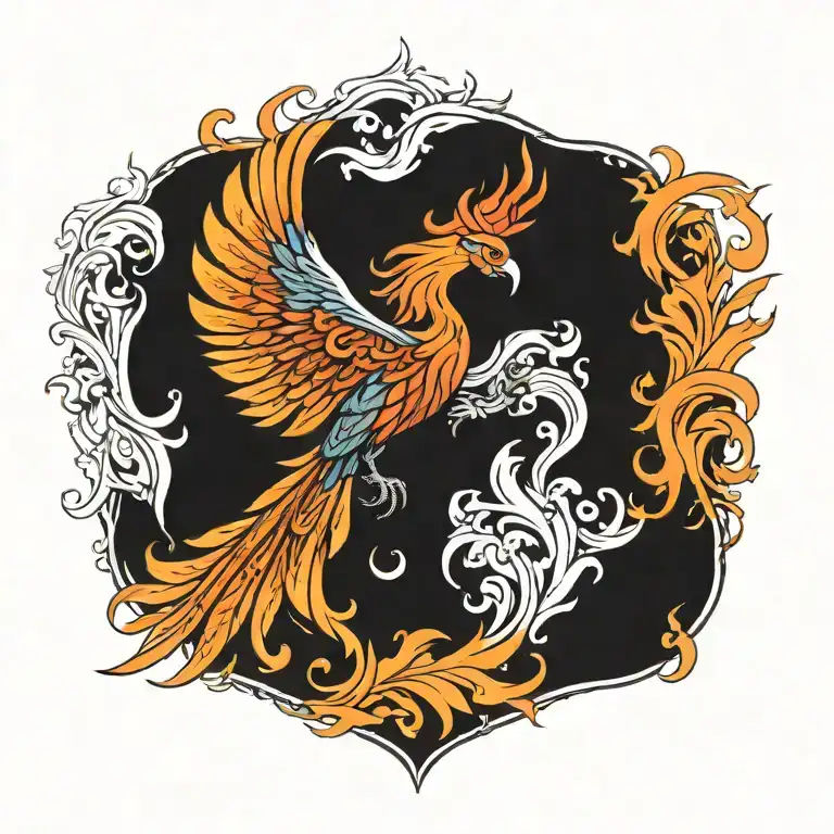 Phoenix Rising From Flames