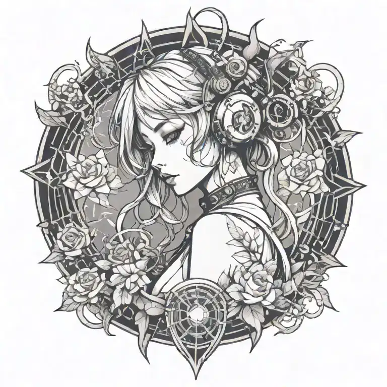 Anime Girl Cyber Punk Rock Inspired