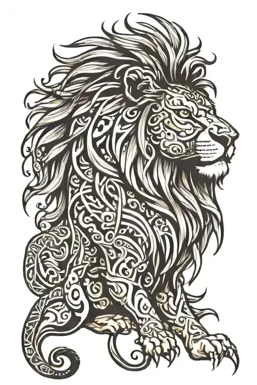 Lion And Tribal Art