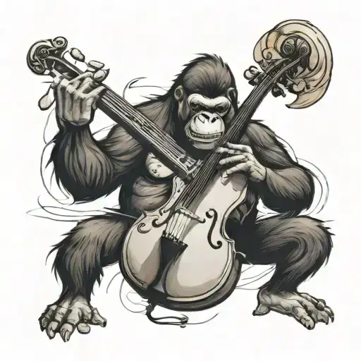 Gorilla Playing Cello