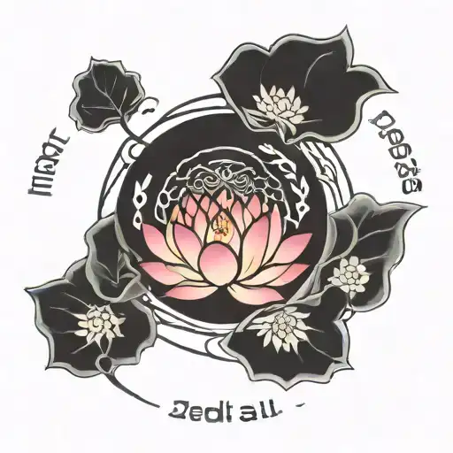 Lotus Inside Zen Circle With Text This Too Shall Pass Outside The Circle