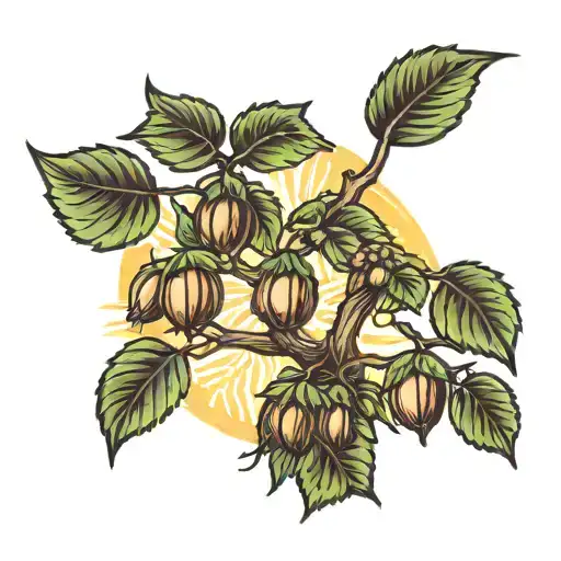 Hazelnut Tree And Sun