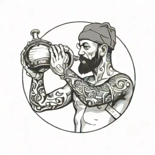 Man Holding Tambourine