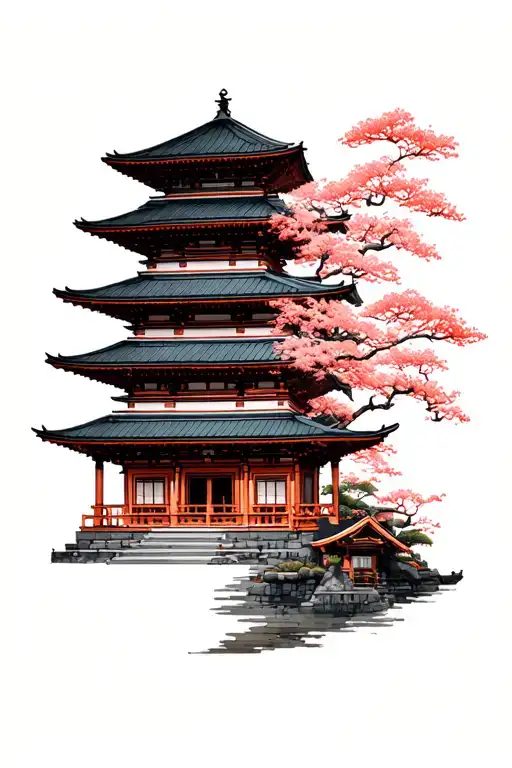 Japanese Temple Nestled