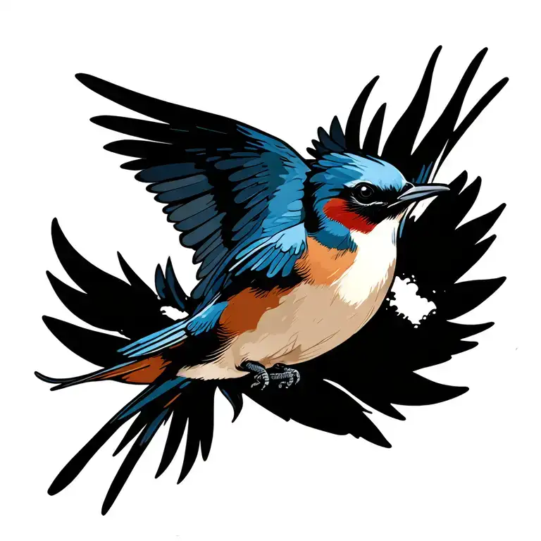Swallow Flying In A