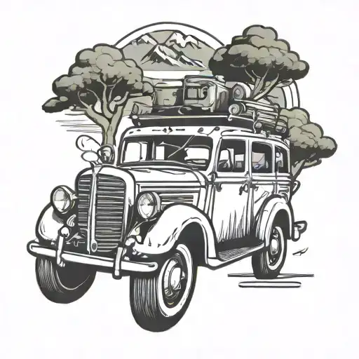 Road Trip Time Line Art