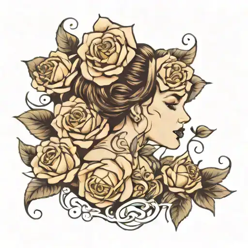 Eliana Olin With Roses Both Sides
