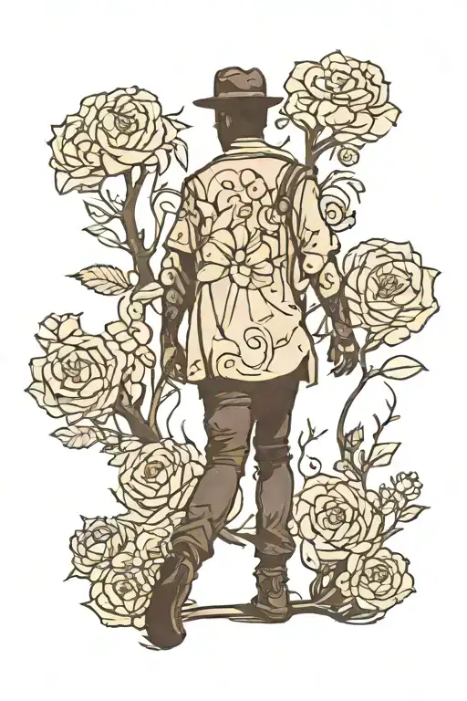 Tiny Silhouette Of A Person Walking Away