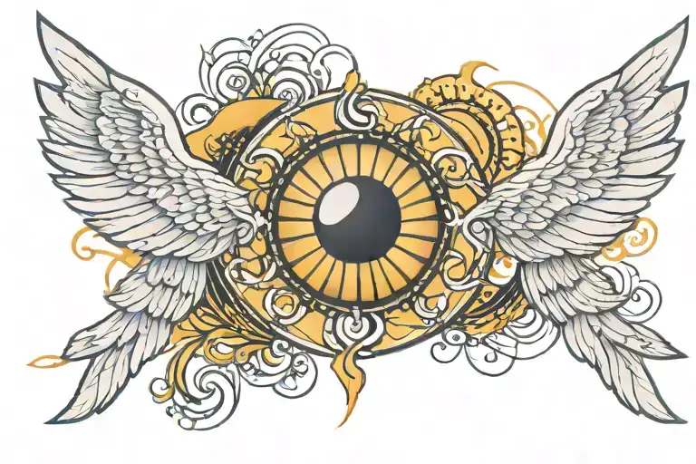 Angel Wings And Sun Rays