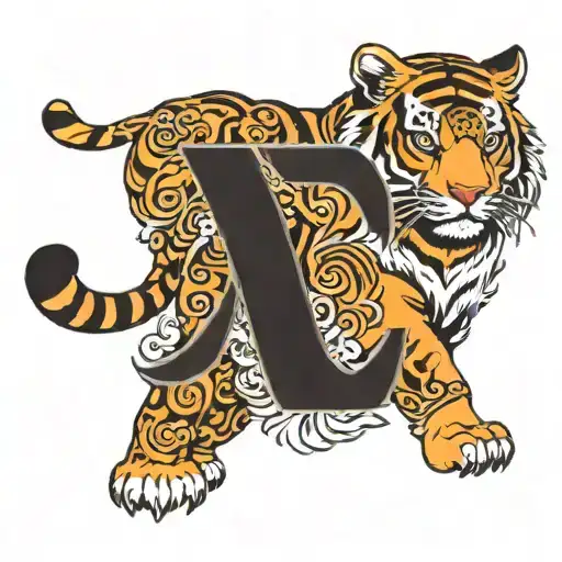Tiger With Eyes In The Shape Of The Greek Letter Theta