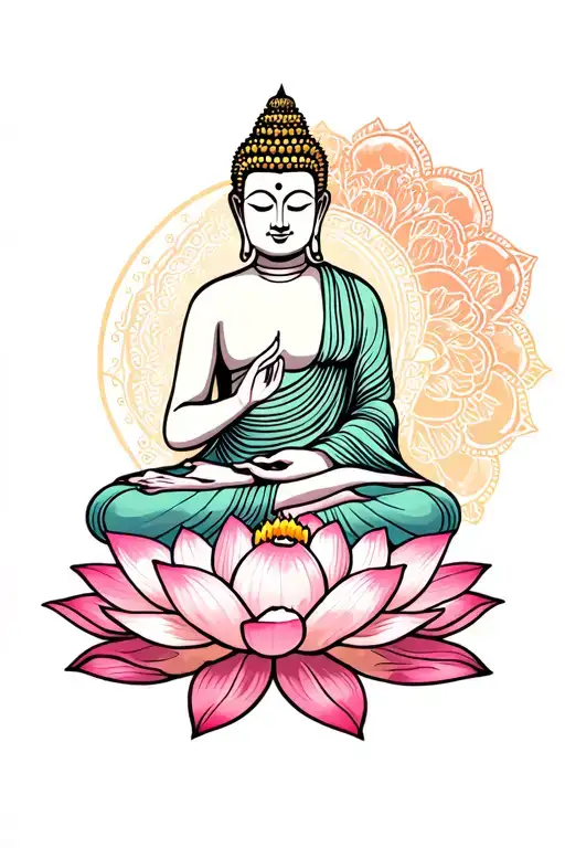 Buddha On A Lotus Flower