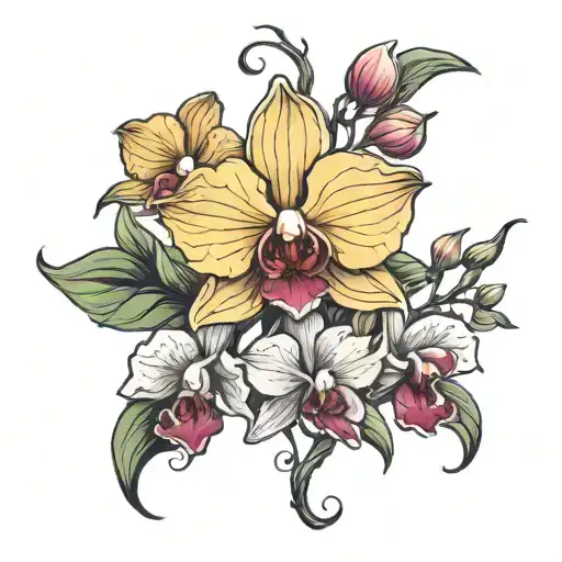 Orchid Flowers With Vines