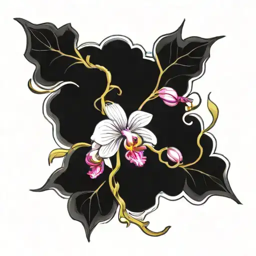 Orchid Flowers With Vines