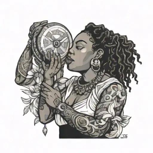Weight Of Profection And Black Woman Holding