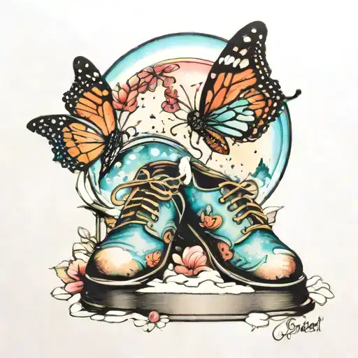 Snowglobe With Shoes And Butterfly