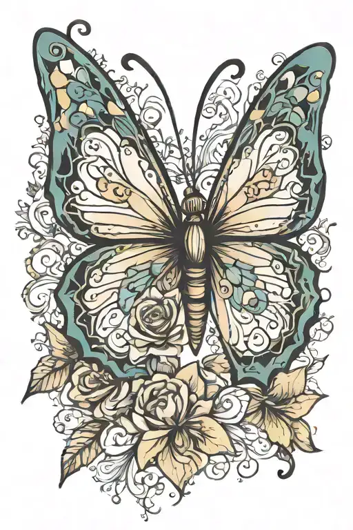 Buterfly Actrective Tatoo For Graphic Designer