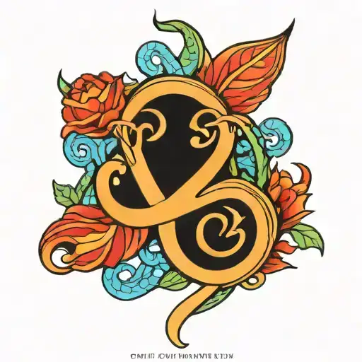 Aquarius Symbol With G C Initials Intertwined