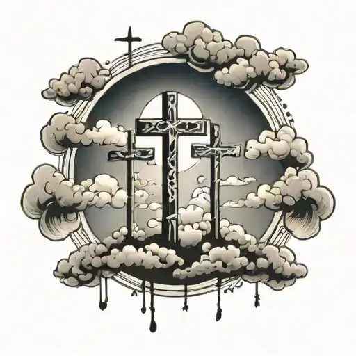 Clouds And Three Crosses