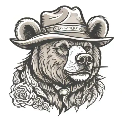 Bear Wearing Hat And Cigar