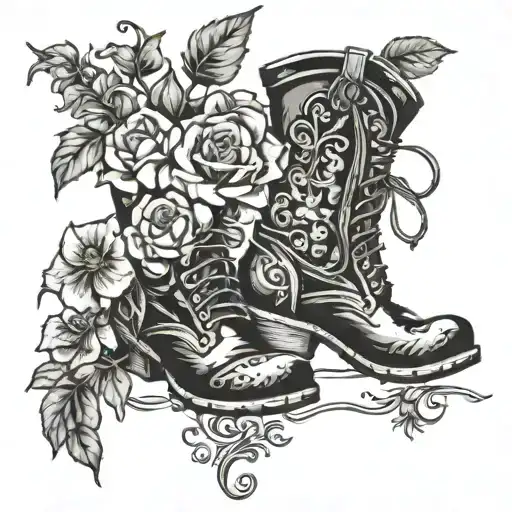 Boots As A Vase For Flowers