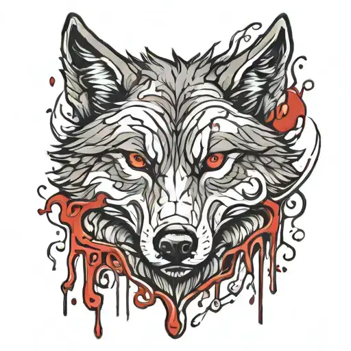Wolf And Blood Dripping