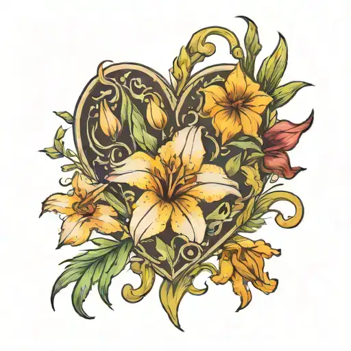 Gladiolus Marigold Narcissus Flower Heart Shape
