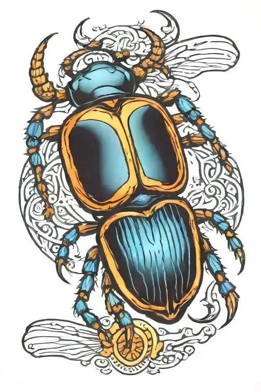 Colored Scarab Beetle