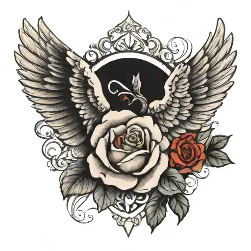 Two Wings And A Rose In The Middle