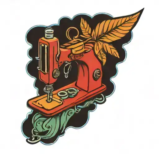 Sewing Machine Palm Tree Wave