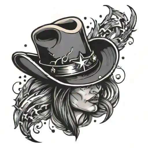 Cowboy Hat Surrounded By Sparks Flying